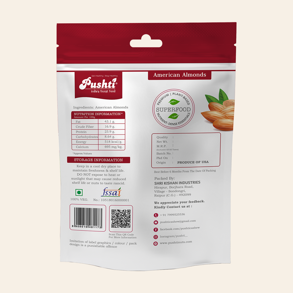 AMERICAN ALMONDS - 100 GRAMS