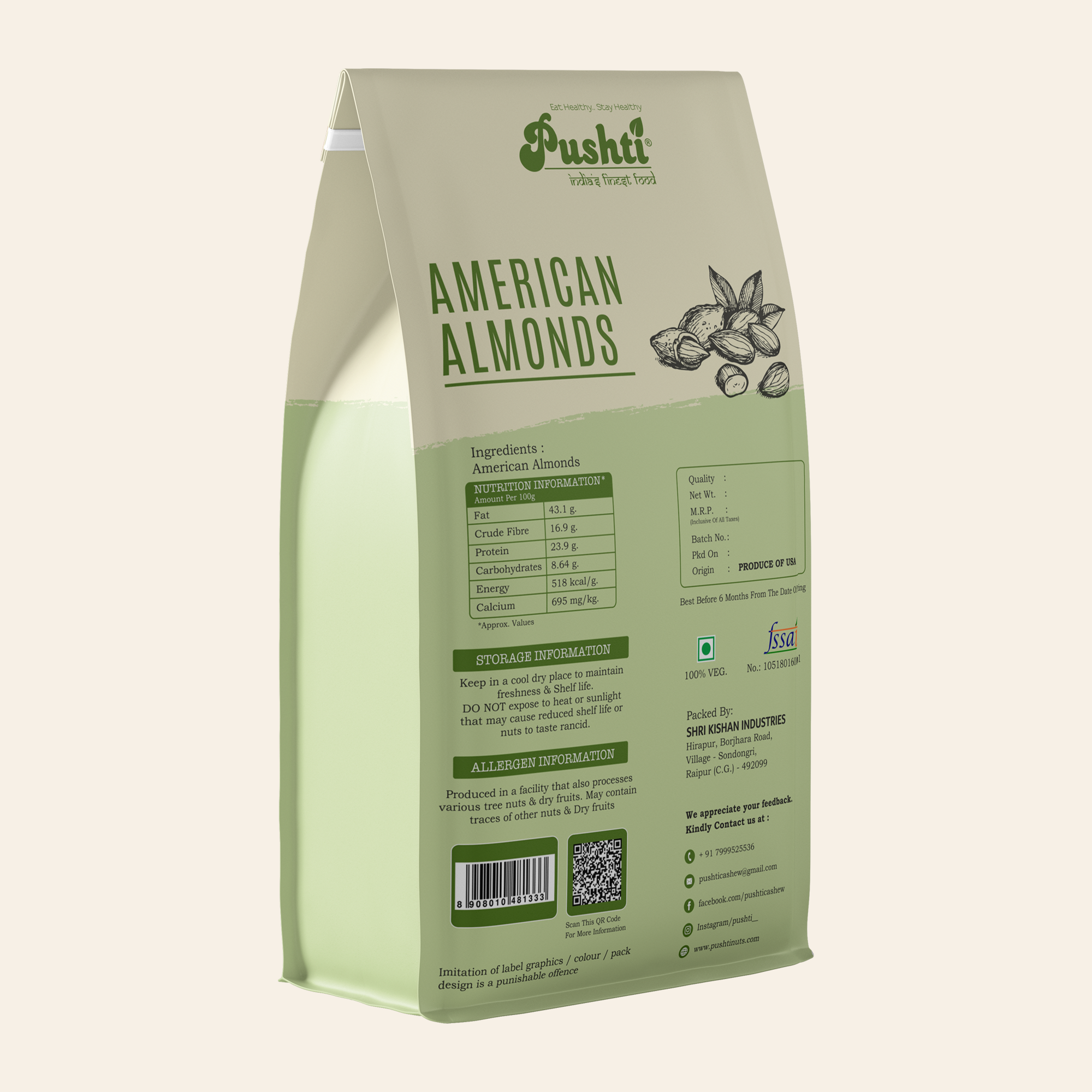 AMERICAN ALMOND 200G