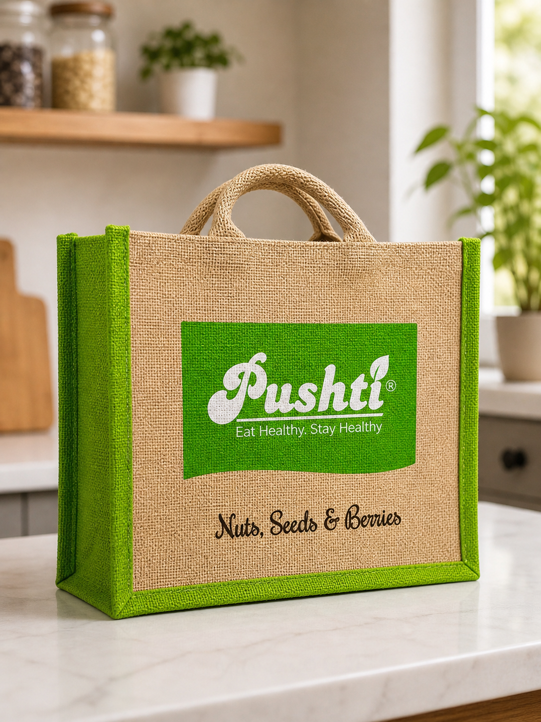 Small Jute Logo Bag