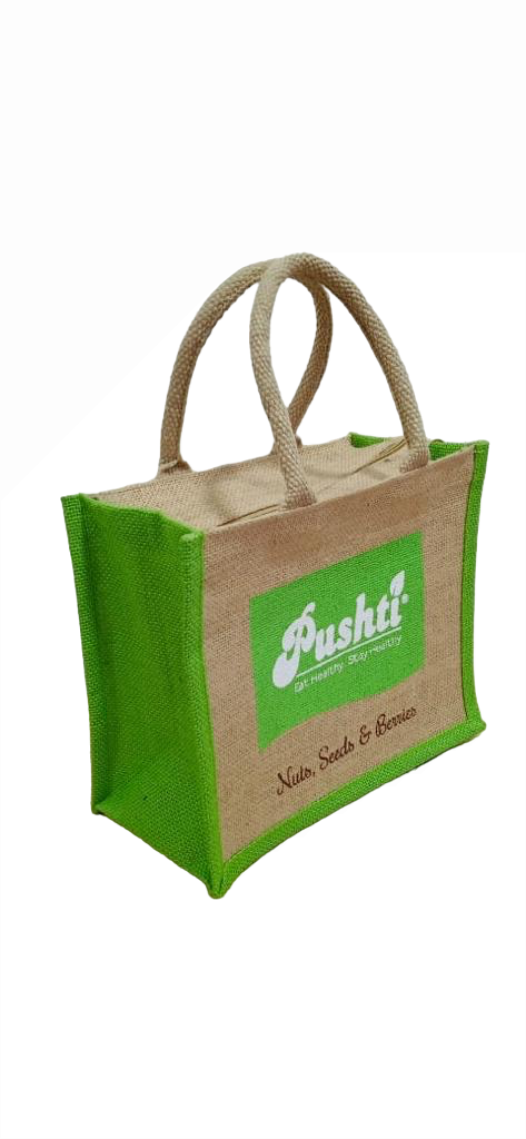 SMALL JUTE LOGO BAG