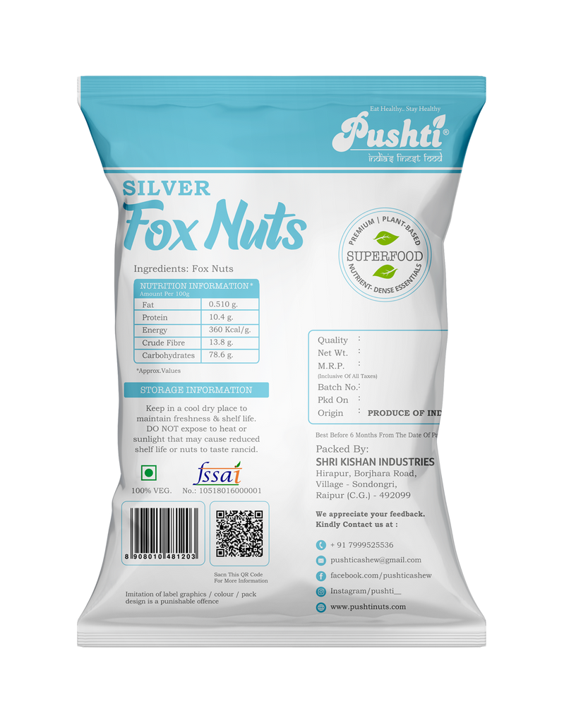 Pushti Silver Fox Nuts 200G Pushti Nuts