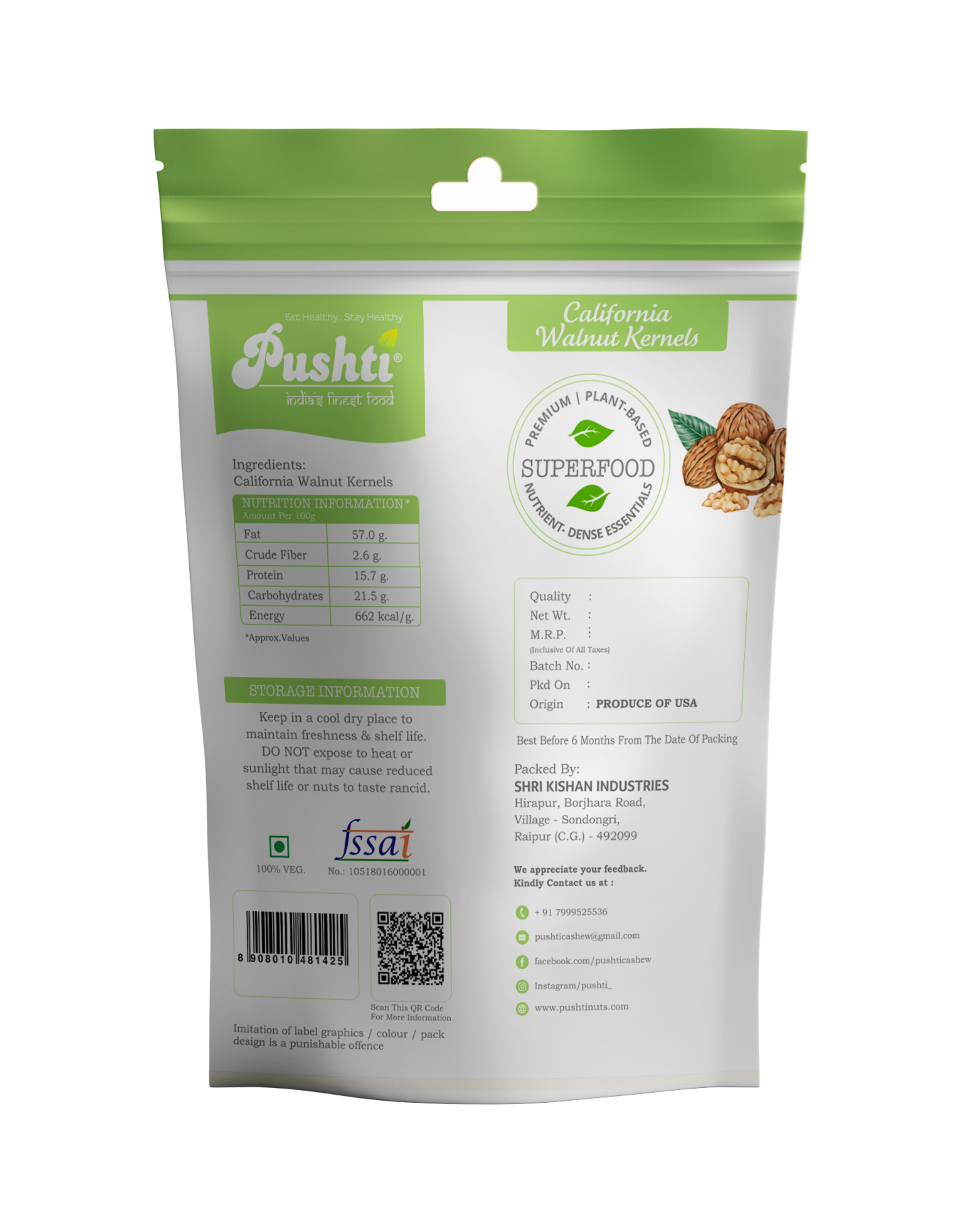 CALIFORNIA WALNUT KERNELS GOLD