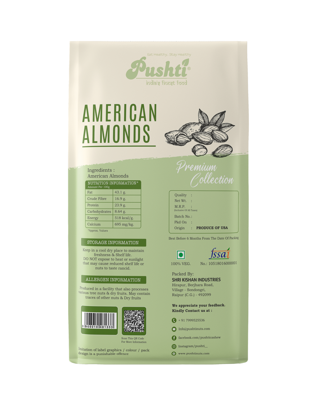 AMERICAN ALMOND 200G