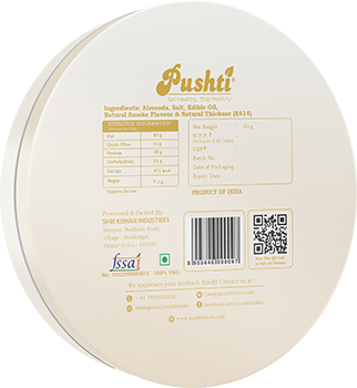 SMOKED ALMONDS TIN 50 GRAMS